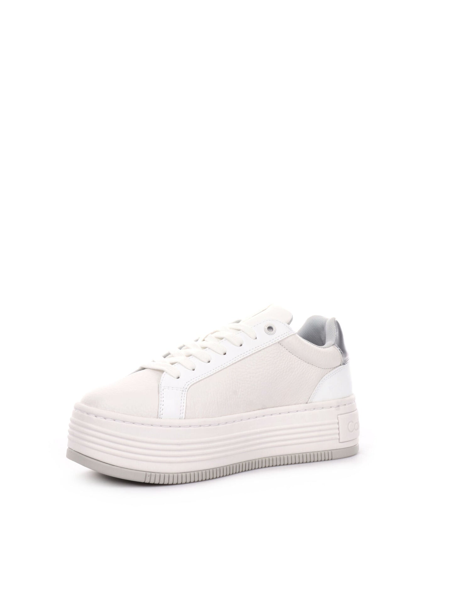 SNEAKERS BOLD FLATFORM LOW CALVIN KLEIN JEANS DONNA BIANCO ARGENTO