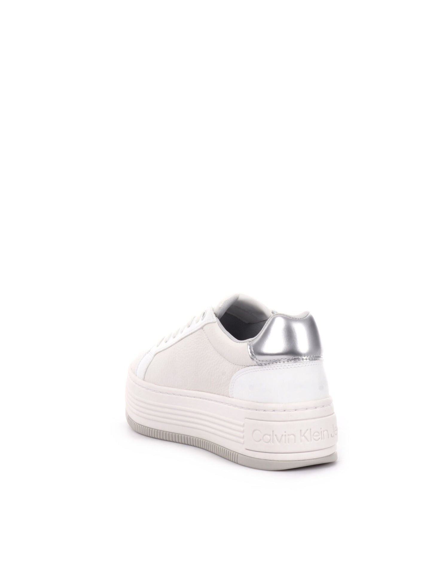 SNEAKERS BOLD FLATFORM LOW CALVIN KLEIN JEANS DONNA BIANCO ARGENTO