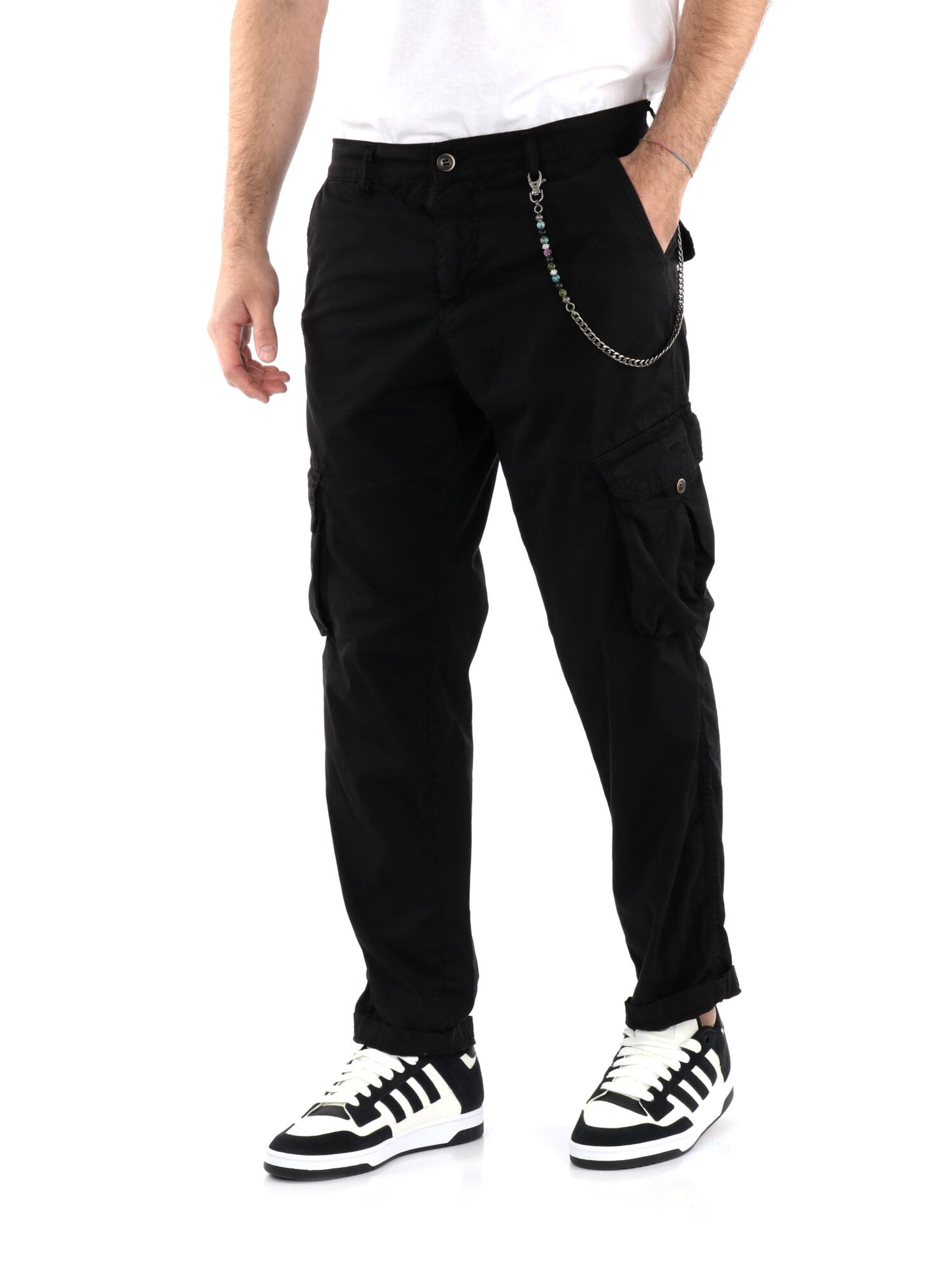 PANTALONE CARGO LOOSE FIT FB UOMO NERO