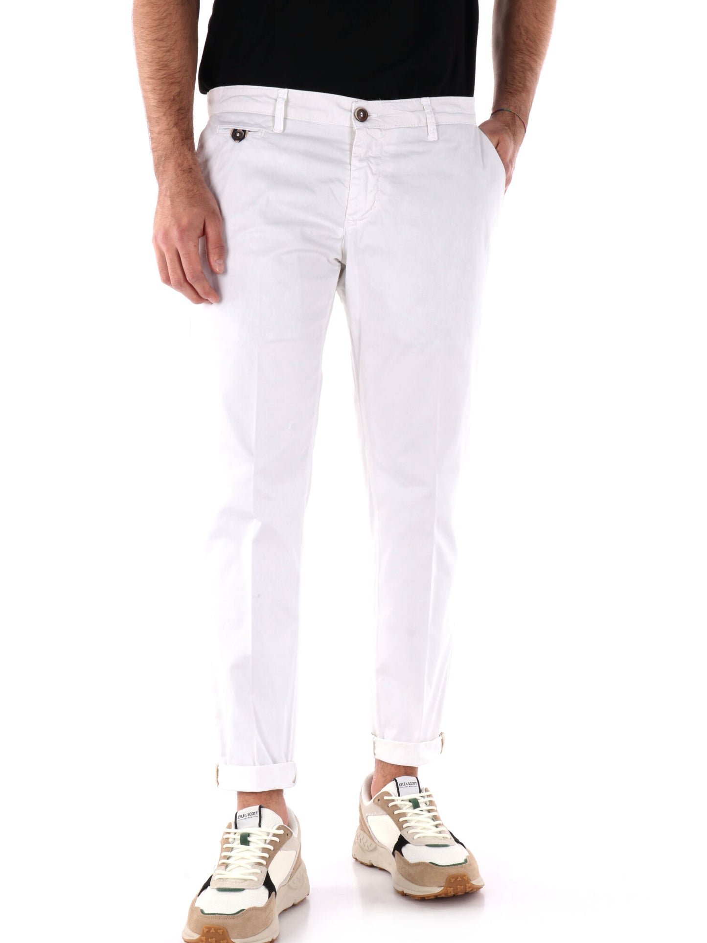 PANTALONE ZETA FB UOMO BIANCO