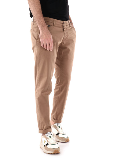 Pantaloni Zeta Camme in lycra beige da uomo casual