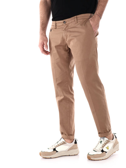 Pantaloni Zeta Camme in lycra beige da uomo casual