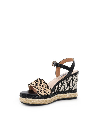SANDALO CON ZEPPA QUEEN HELENA DONNA NERO