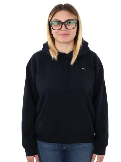 FELPA BASIC CON CAPPUCCIO LEVI'S DA DONNA NERO