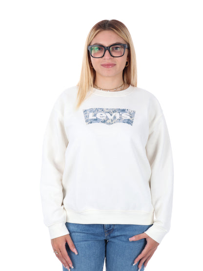 FELPA GIROCOLLO LEVI'S DA DONNA PANNA