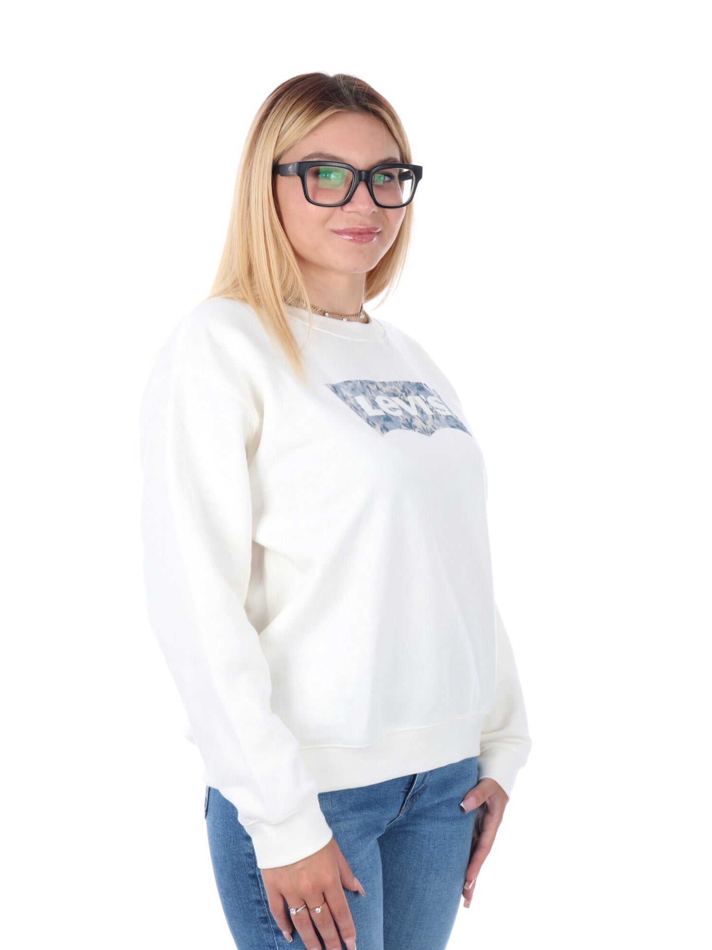 FELPA GIROCOLLO LEVI'S DA DONNA PANNA