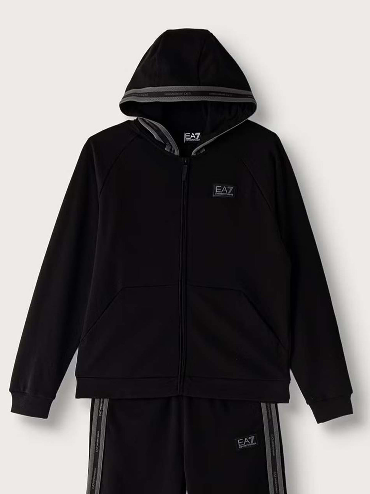 Ea7 Emporio Armani Train Logo Serie, felpa Unisex bambino nera