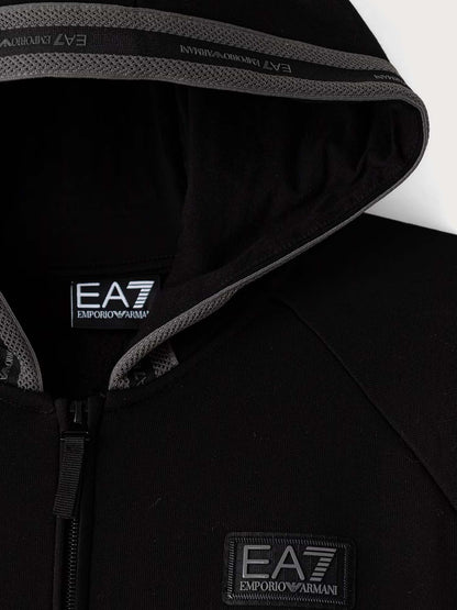 Ea7 Emporio Armani Train Logo Serie, felpa Unisex bambino nera