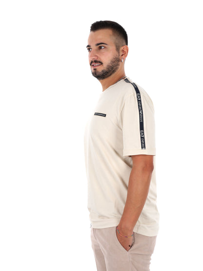Ea7 Emporio Armani Train Logo Serie, t-shirt maniche corte da uomo bianca