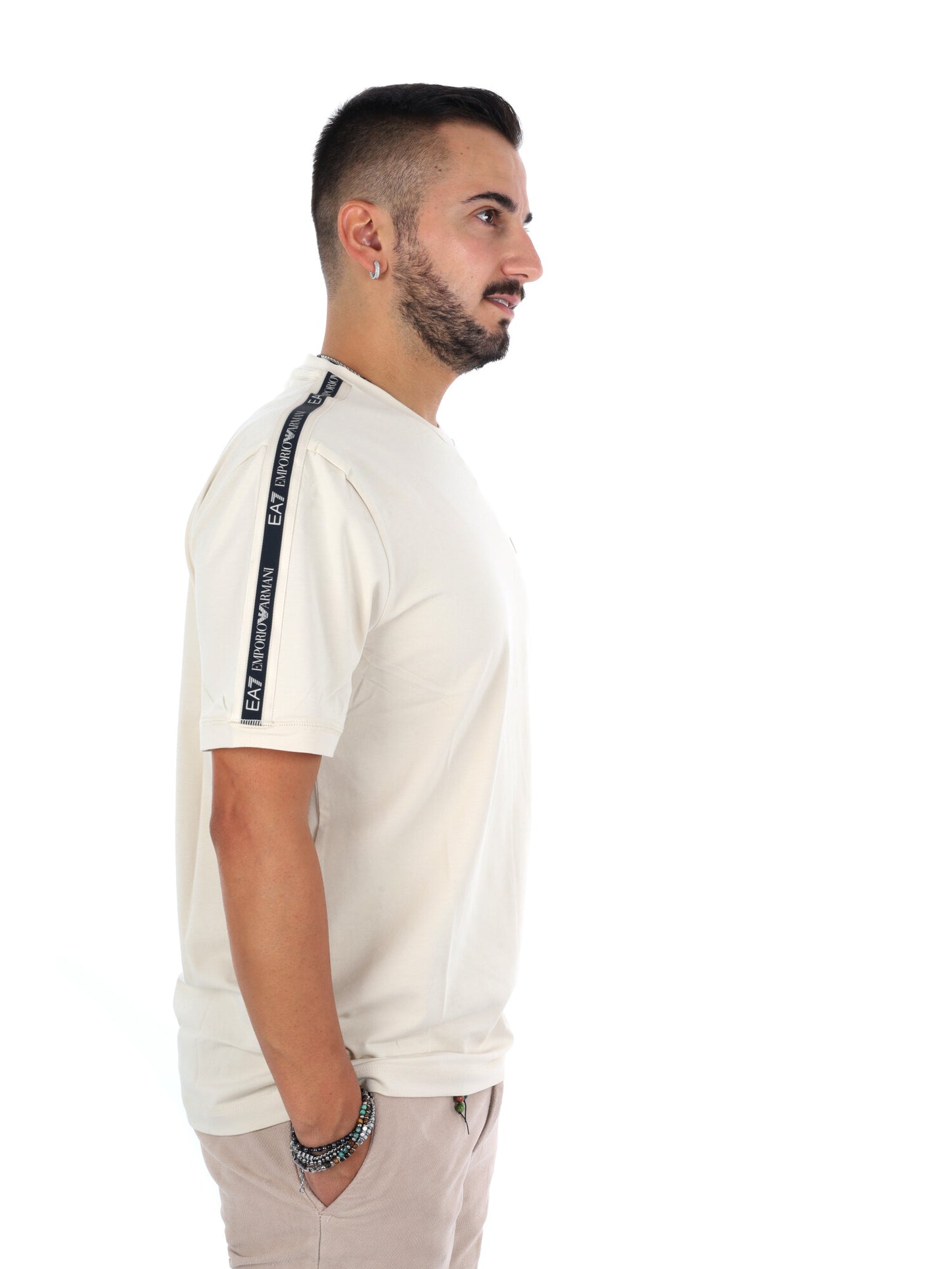 Ea7 Emporio Armani Train Logo Serie, t-shirt maniche corte da uomo bianca