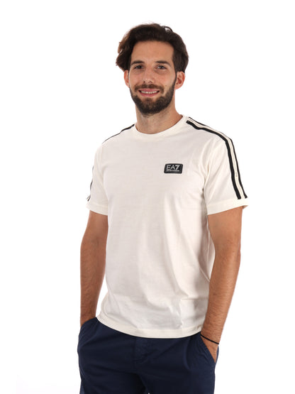 T-SHIRT MANICHE LOGATE EA7 EMPORIO ARMANI DA UOMO VANIGLIA
