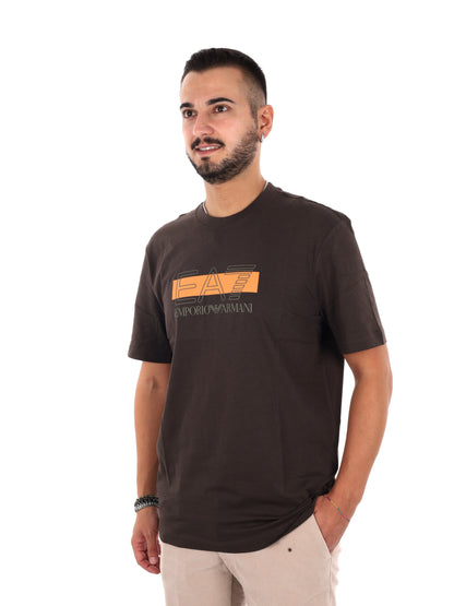 Ea7 Emporio Armani Train Visibility, t-shirt da uomo marrone