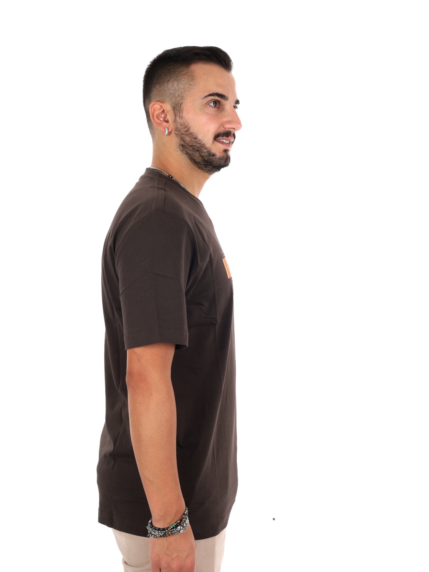 Ea7 Emporio Armani Train Visibility, t-shirt da uomo marrone