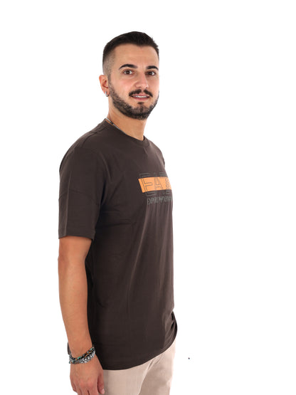 Ea7 Emporio Armani Train Visibility, t-shirt da uomo marrone