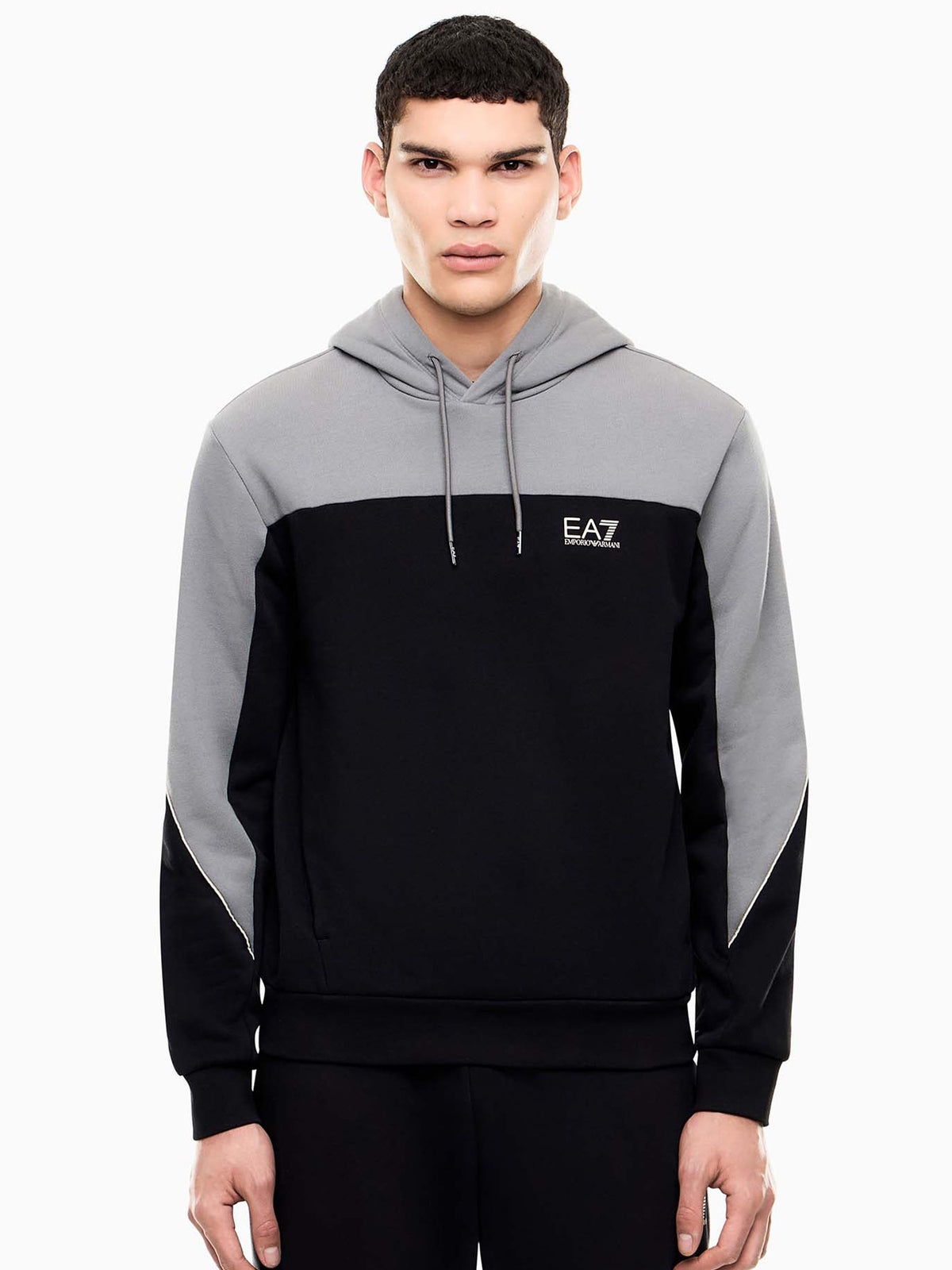 Ea7 Emporio Armani Train Colourbloc, felpa da uomo nera