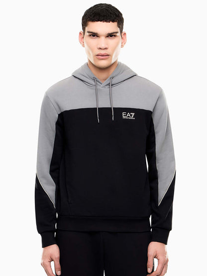 Ea7 Emporio Armani Train Colourbloc, felpa da uomo nera