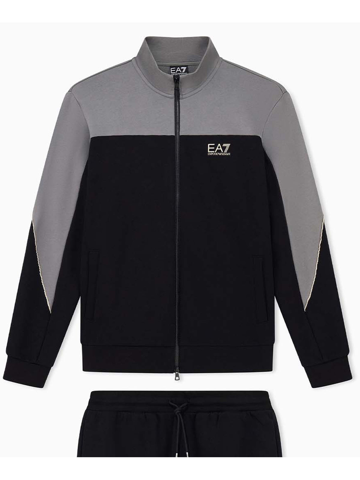 Ea7 Emporio Armani Train Colourbloc, felpa da uomo nera