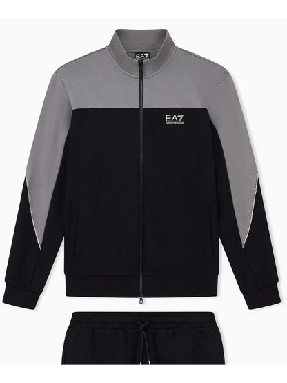 Ea7 Emporio Armani Train Colourbloc, felpa da uomo nera