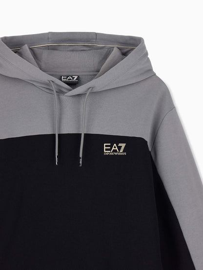 Ea7 Emporio Armani Train Colourbloc, felpa da uomo nera