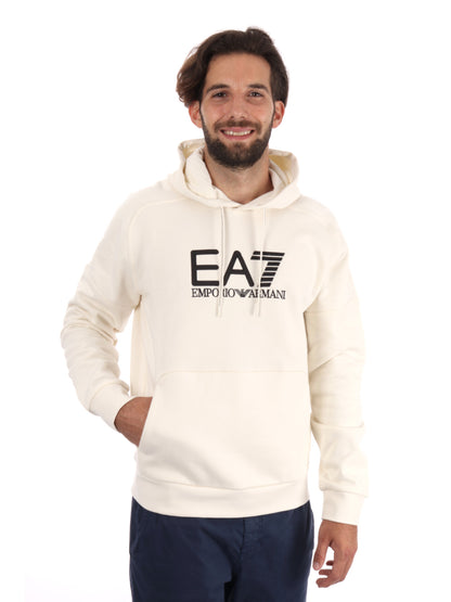 FELPA TRAIN VISIBILITY EA7 EMPORIO ARMANI DA UOMO VANIGLIA