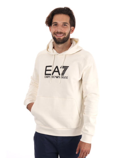 FELPA TRAIN VISIBILITY EA7 EMPORIO ARMANI DA UOMO VANIGLIA