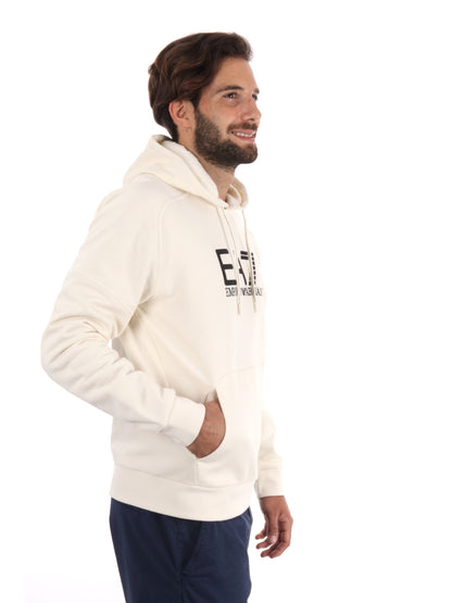 FELPA TRAIN VISIBILITY EA7 EMPORIO ARMANI DA UOMO VANIGLIA