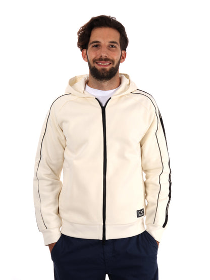 FELPA FULL ZIP TRAIN LOGO SERIES EMPORIOA RMANI 7 DA UOMO  VANIGLIA