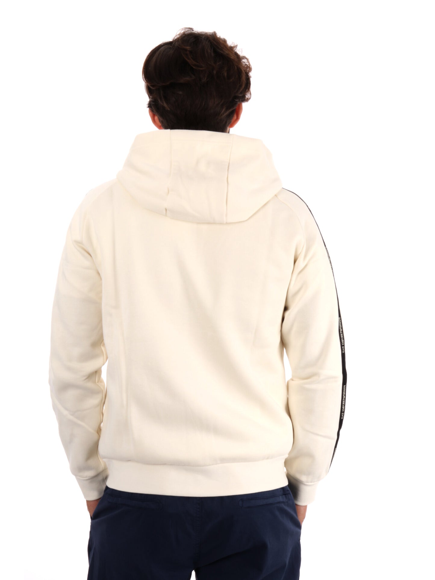 FELPA FULL ZIP TRAIN LOGO SERIES EA7 EMPORIO ARMANI DA UOMO  VANIGLIA