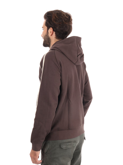 FELPA FULL ZIP TRAIN LOGO SERIES EA7 EMPORIO ARMANI DA UOMO MARRONE