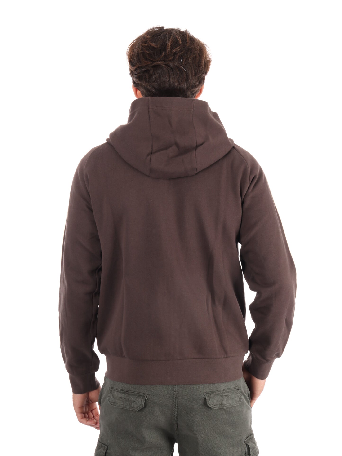 FELPA FULL ZIP TRAIN LOGO SERIES EA7 EMPORIO ARMANI DA UOMO MARRONE