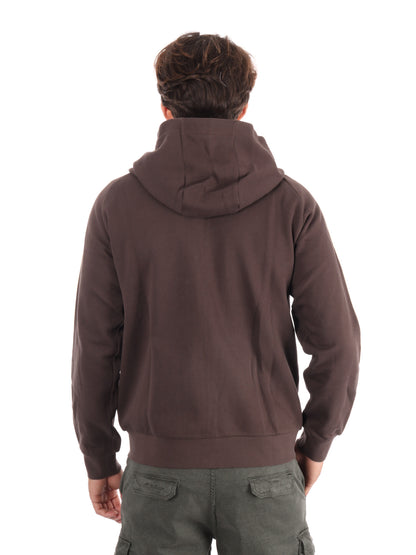 FELPA FULL ZIP TRAIN LOGO SERIES EA7 EMPORIO ARMANI DA UOMO MARRONE