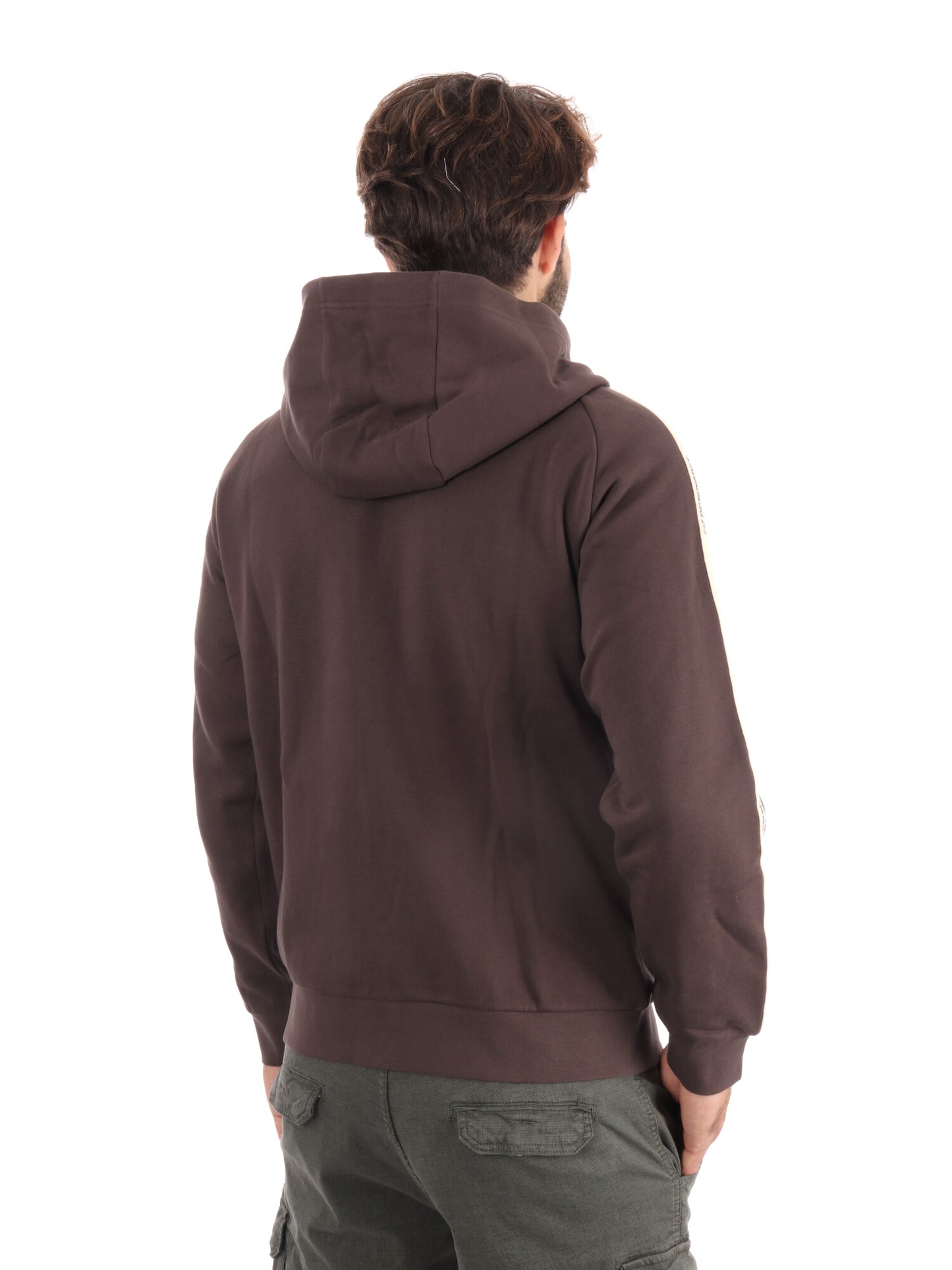 FELPA FULL ZIP TRAIN LOGO SERIES EA7 EMPORIO ARMANI DA UOMO MARRONE
