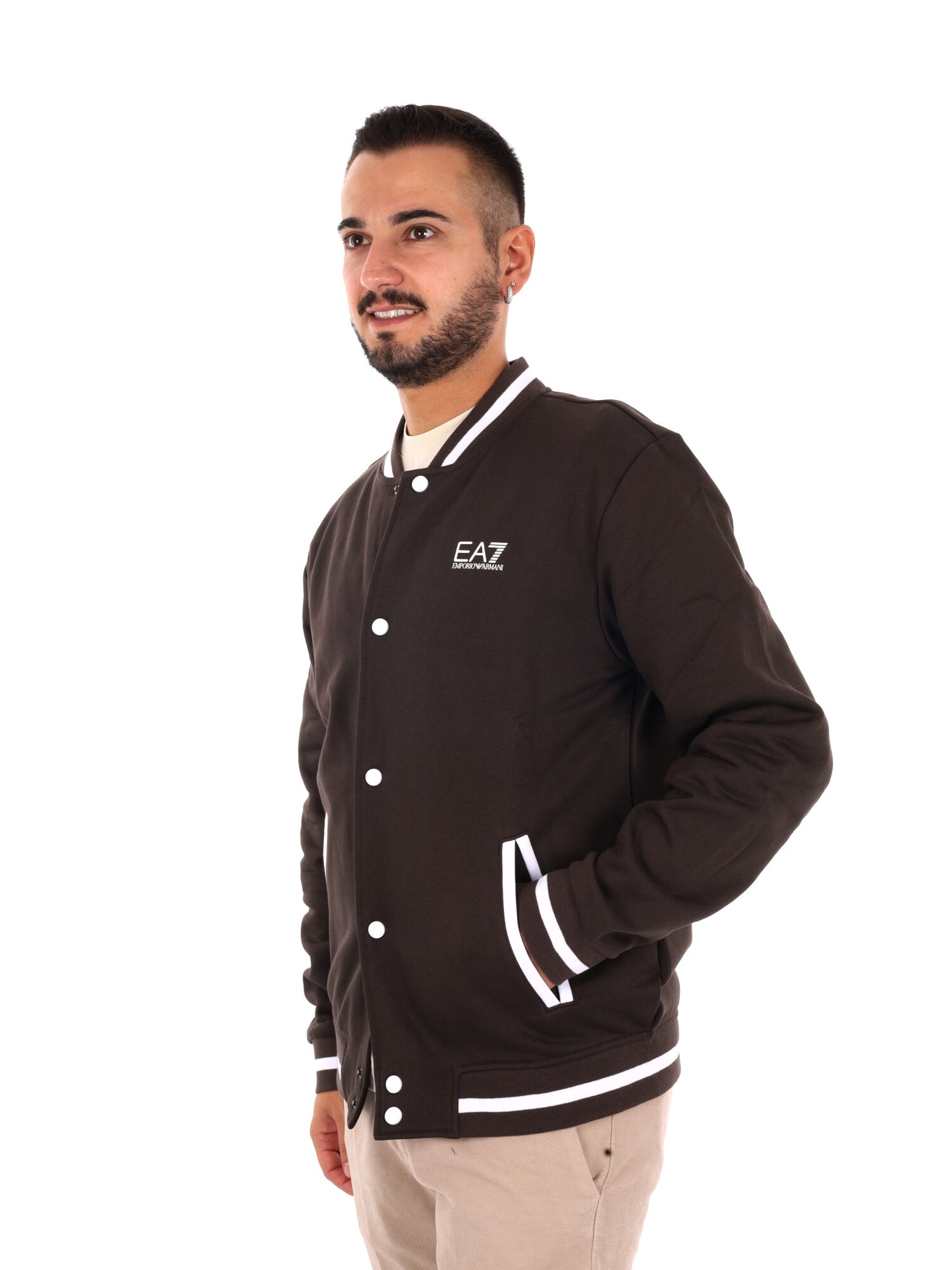 Ea7 Emporio Armani Train Core Fl, felpa da uomo marrone