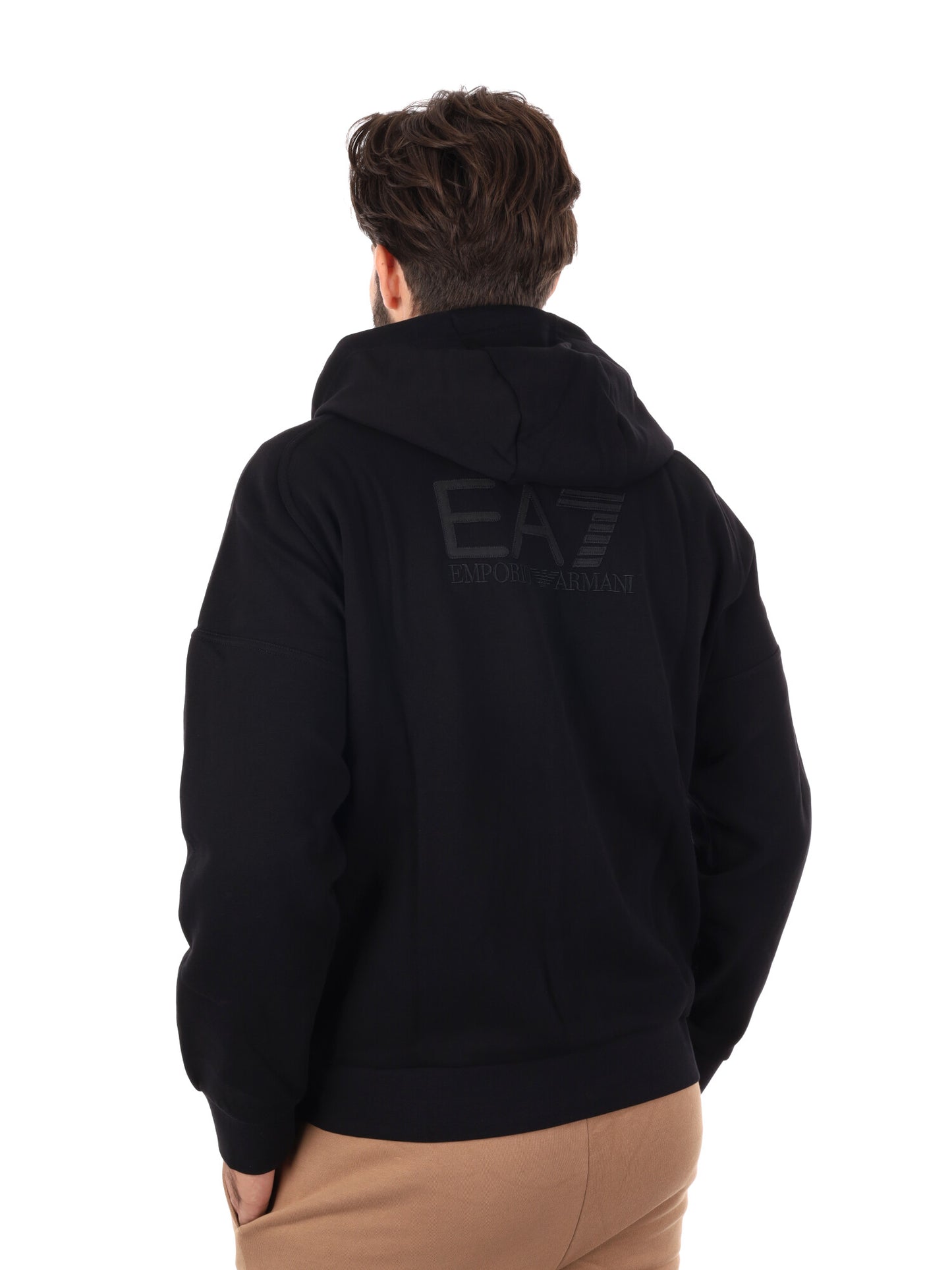 FELPA TRAIN VISIBILITY CON ZIP EA7 EMPORIO ARMANI DA UOMO NERO