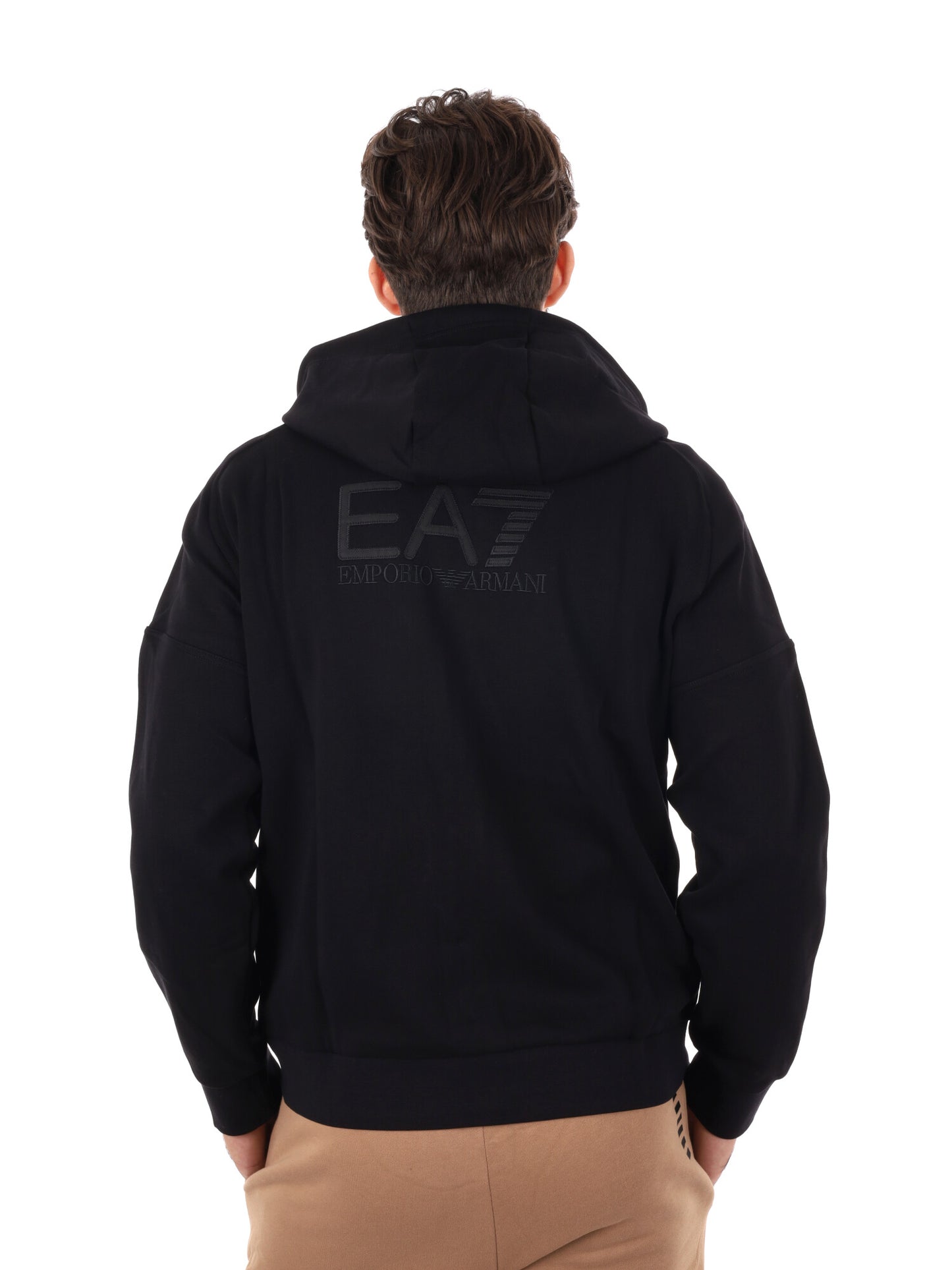 FELPA TRAIN VISIBILITY CON ZIP EA7 EMPORIO ARMANI DA UOMO NERO