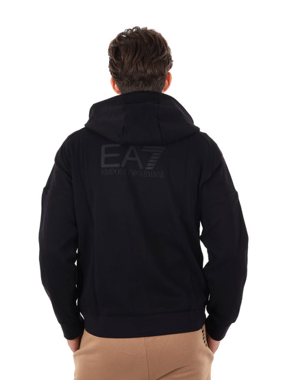 FELPA TRAIN VISIBILITY CON ZIP EA7 EMPORIO ARMANI DA UOMO NERO