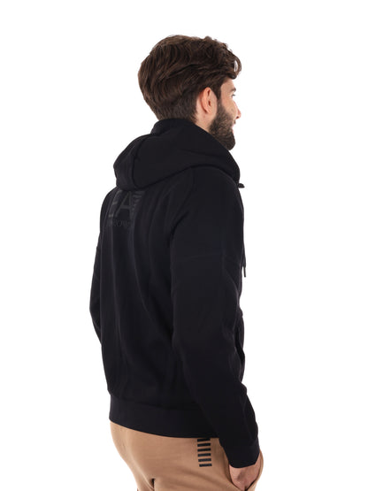 FELPA TRAIN VISIBILITY CON ZIP EA7 EMPORIO ARMANI DA UOMO NERO