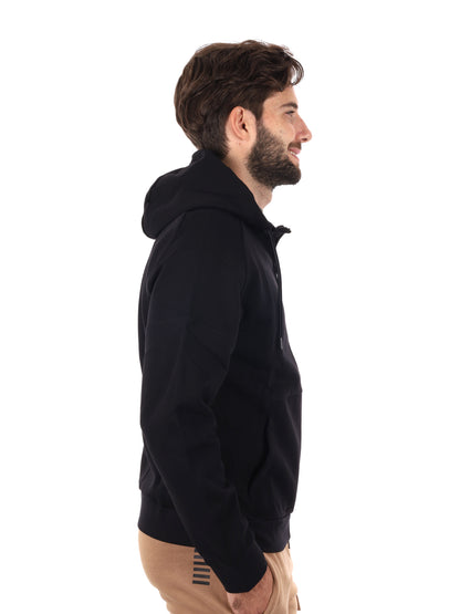 FELPA TRAIN VISIBILITY CON ZIP EA7 EMPORIO ARMANI DA UOMO NERO