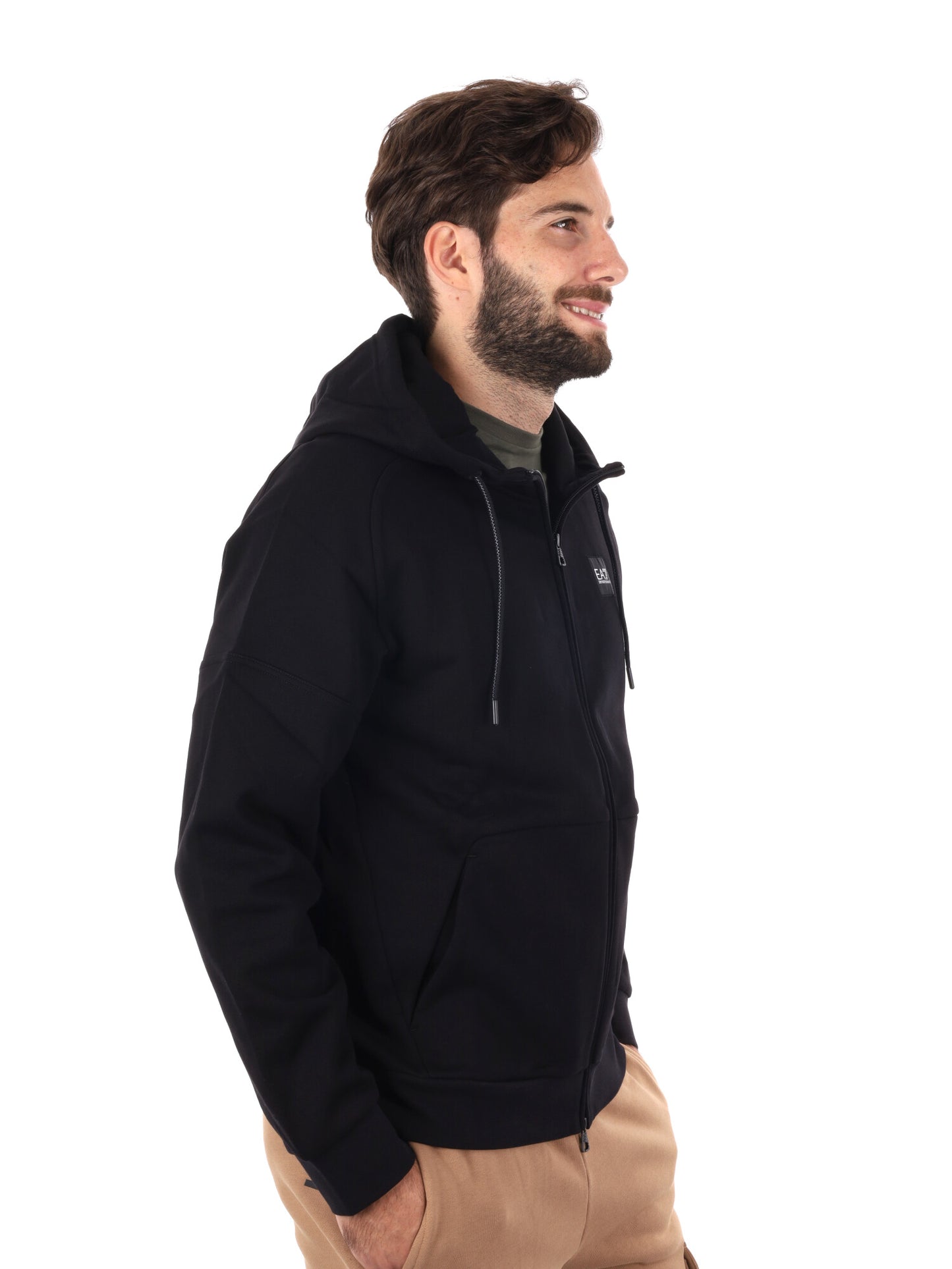 FELPA TRAIN VISIBILITY CON ZIP EA7 EMPORIO ARMANI DA UOMO NERO