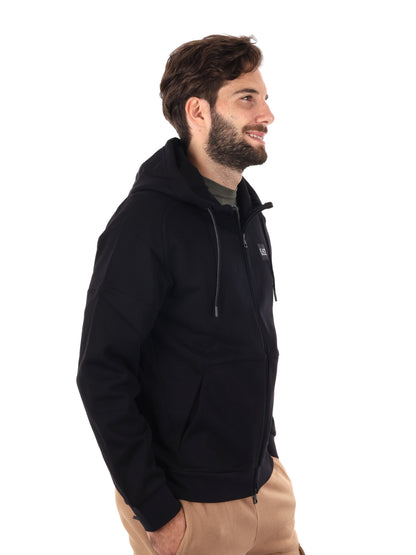 FELPA TRAIN VISIBILITY CON ZIP EA7 EMPORIO ARMANI DA UOMO NERO