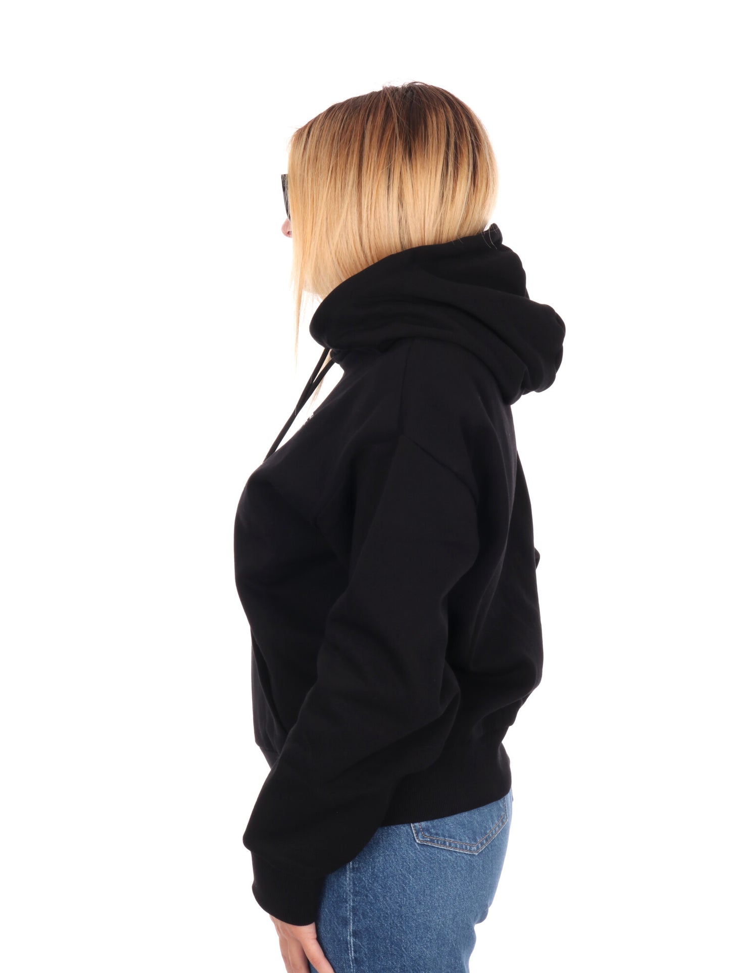 FELPA VISIBILITY CON CAPPUCCIO EA7 EMPORIO ARMANI DA DONNA NERO