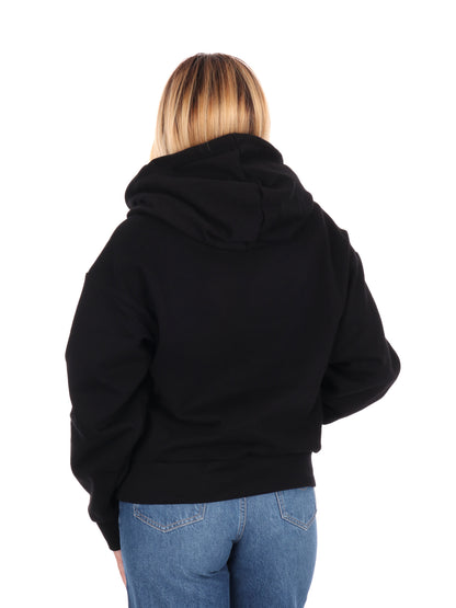FELPA VISIBILITY CON CAPPUCCIO EA7 EMPORIO ARMANI DA DONNA NERO