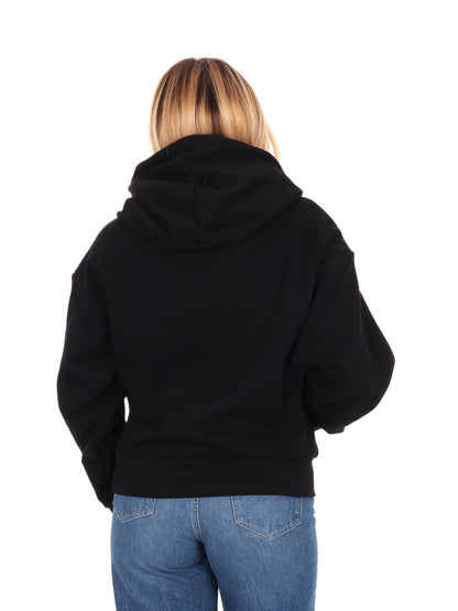 FELPA VISIBILITY CON CAPPUCCIO EA7 EMPORIO ARMANI DA DONNA NERO