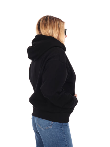 FELPA VISIBILITY CON CAPPUCCIO EA7 EMPORIO ARMANI DA DONNA NERO