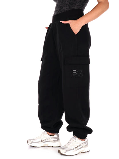PANTALONE CARGO OVERSIZE EA7 EMPORIO ARMANI DA DONNA NERO