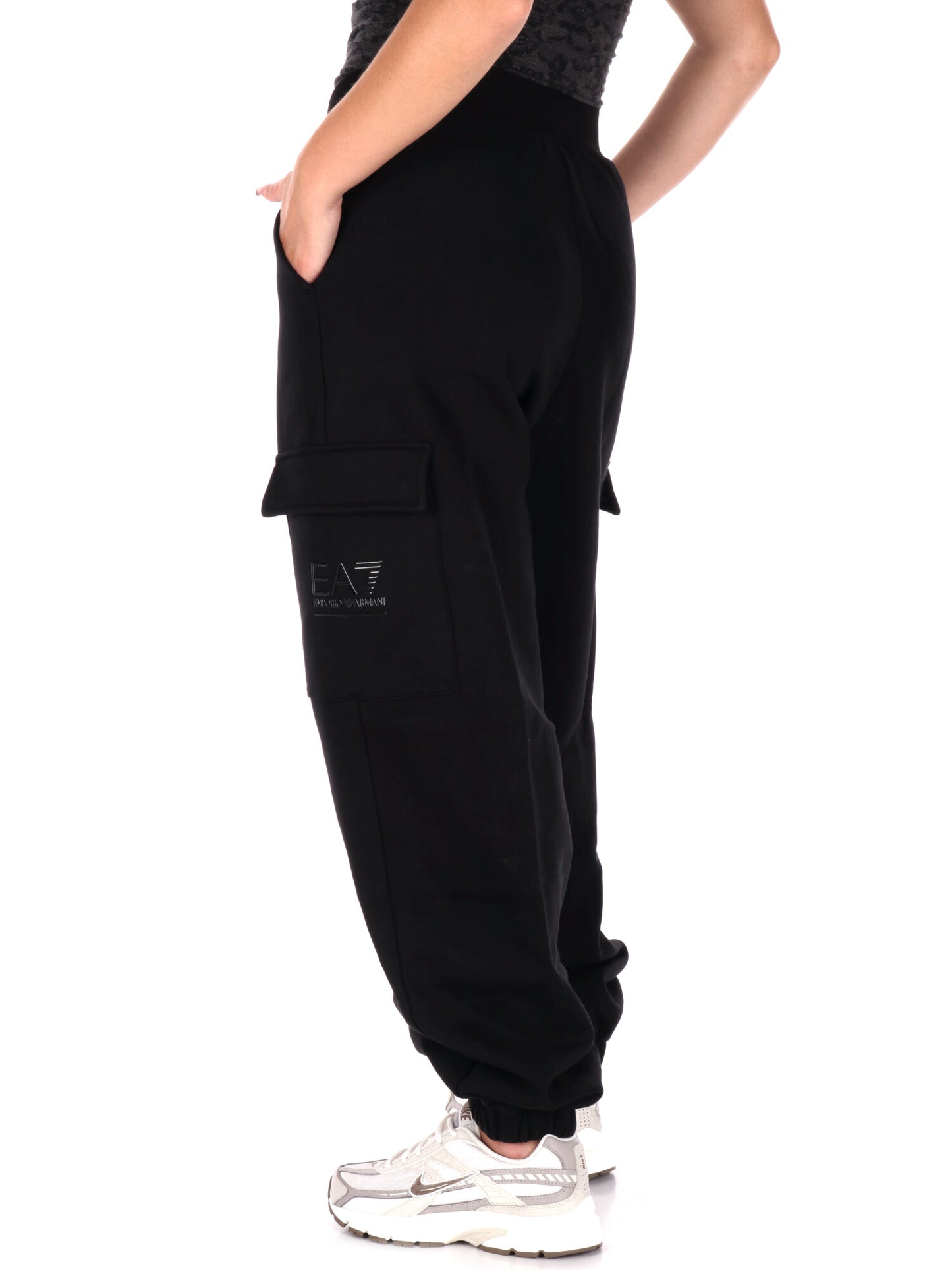 PANTALONE CARGO OVERSIZE EA7 EMPORIO ARMANI DA DONNA NERO