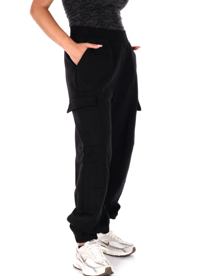 PANTALONE CARGO OVERSIZE EA7 EMPORIO ARMANI DA DONNA NERO