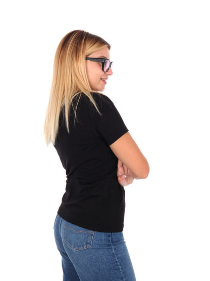 T-SHIRT CON LOGO SLIM EA7 EMPORIO ARMANI DA DONNA NERO