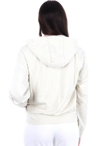 EA7 FELPA ZIP+CAPPUC - PANNA