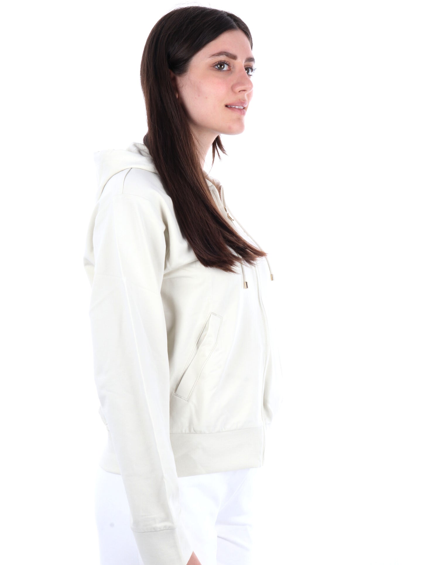EA7 FELPA ZIP+CAPPUC - PANNA